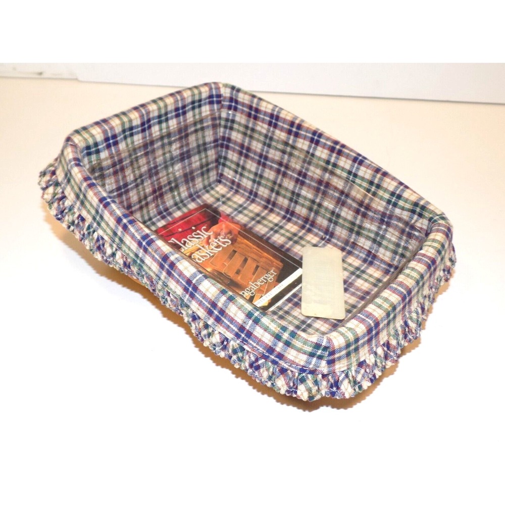 Note Pal Basket w/ Plaid Liner, Plastic Protector & Card 2000 Longaberger